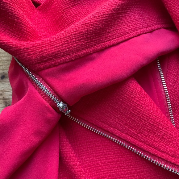 1. State Red Tweed Convertible Double Zip Moto Jacket Vest Size 2 - Picture 12 of 13